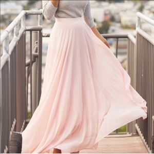 Morning Lavender Amelia Soft Pink Maxi Skirt sz S